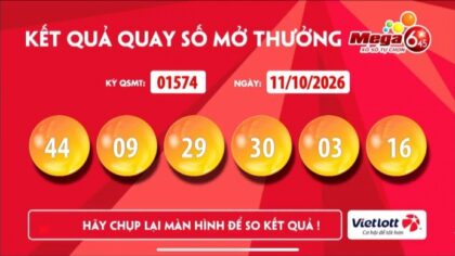 Kết quả xổ số Vietlott ngày 12/10/2026